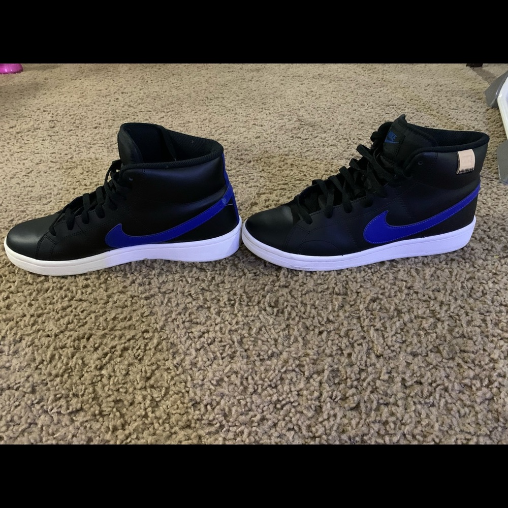 SOLD! Nike Men's Court Royale 2 Mid Shoes, black and blue